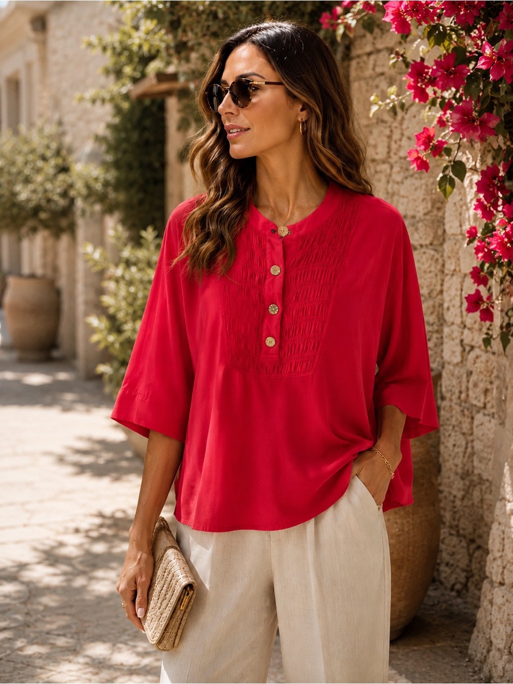 ELLA Rafaella Viscose Blouse Relaxed Fit Top L